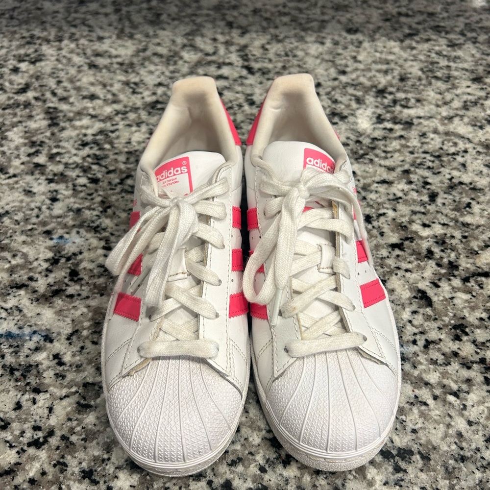 Adidas Kids White and Pink Sneakers